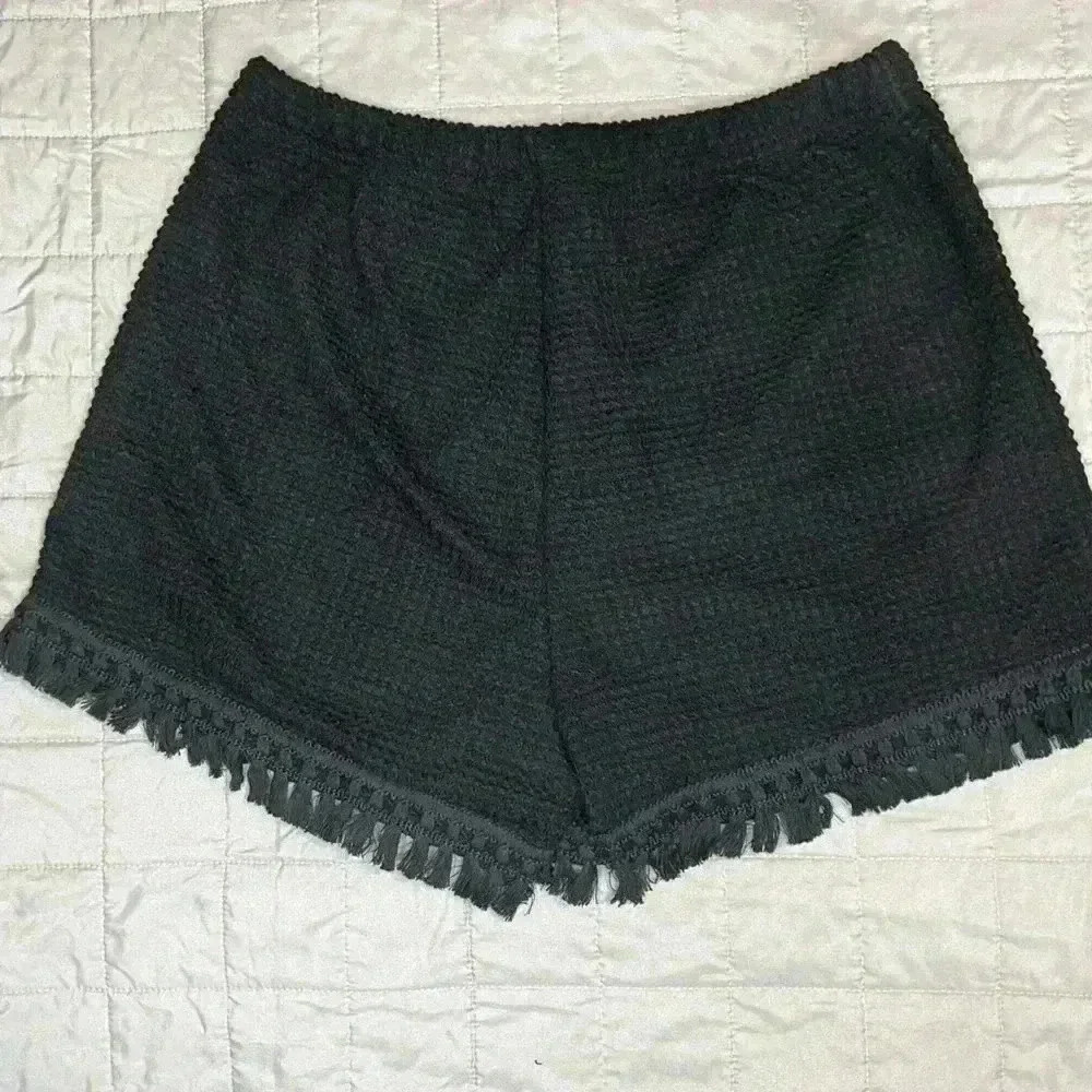 SHEIN Set Lune Tank Top And Fringe Trim Shorts Color Black Size Large - Picture 8 of 9